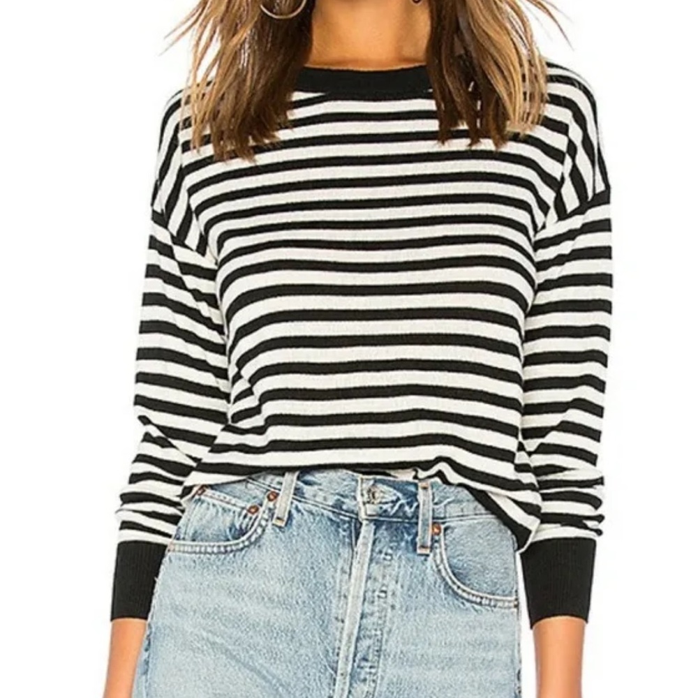 House of Harlow x REVOLVE Britt Sweater in Black & White Stripe XS